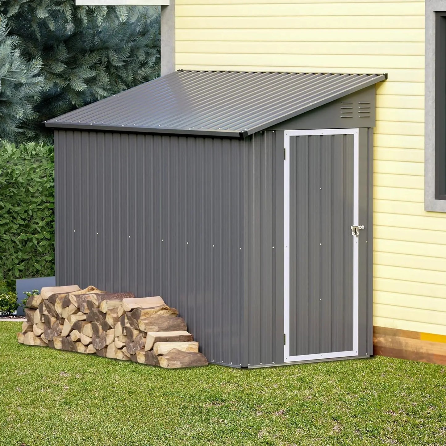 4x8 FT Metal Storage Shed Lean to