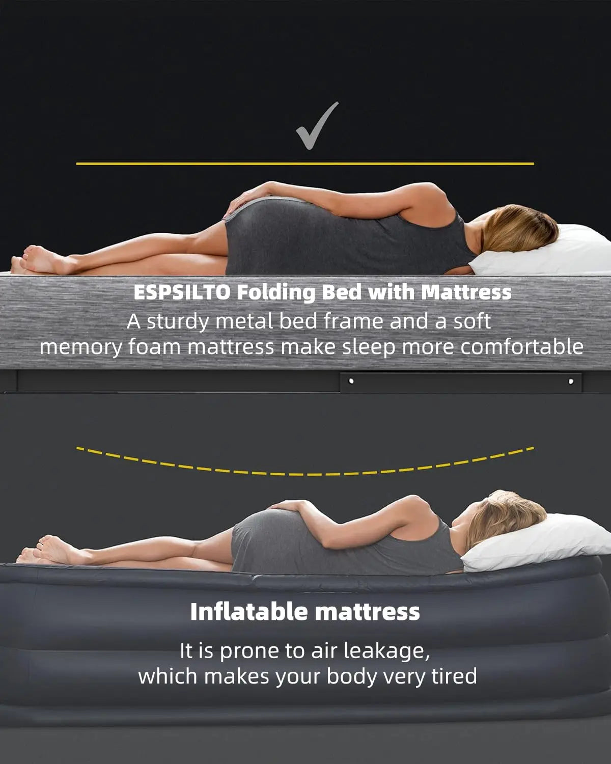 Full Size Folding Bed with Mattress