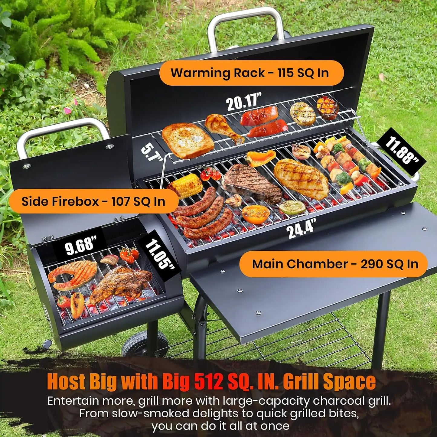 Offset Smoker Charcoal Grill