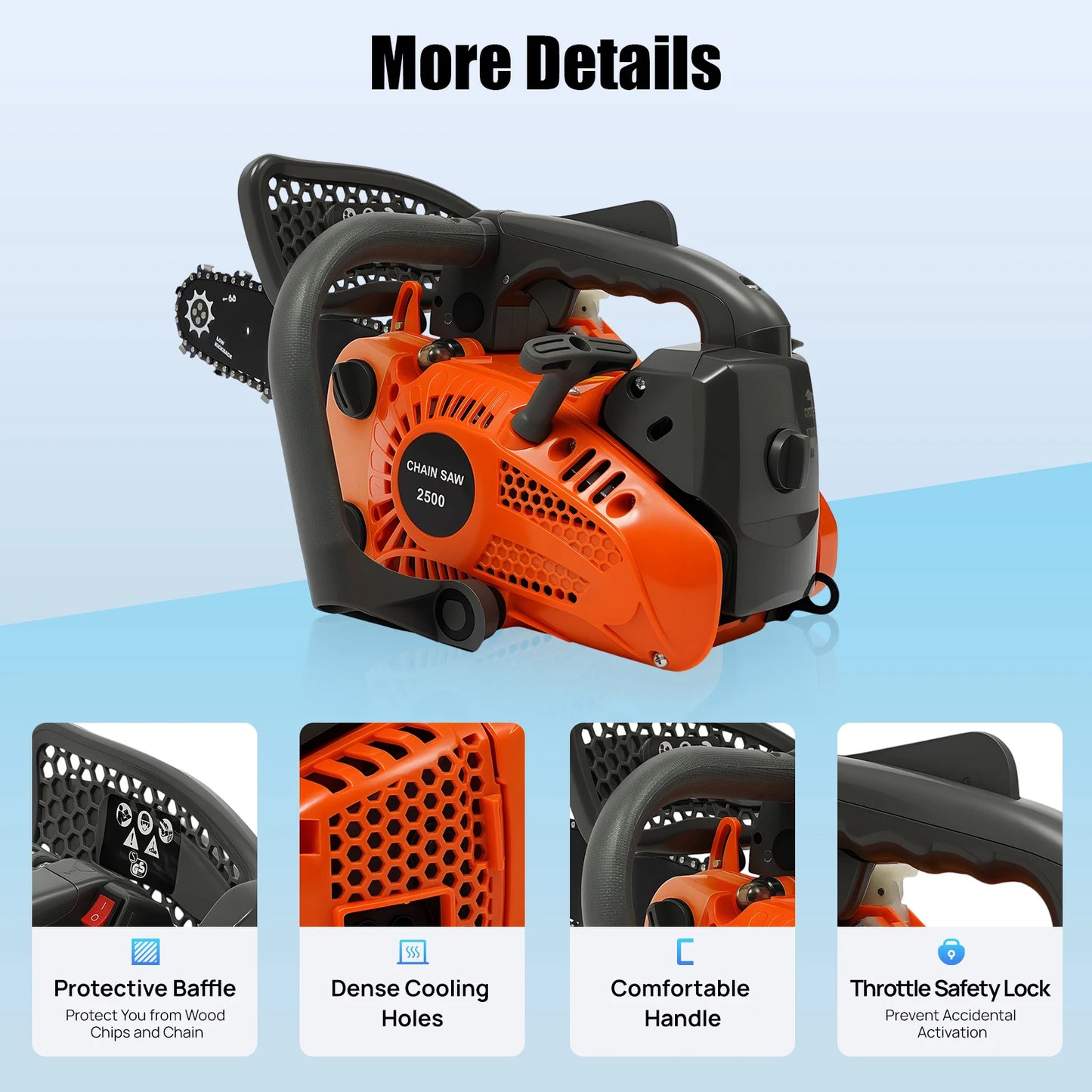 25.4cc 2-Cycle Gas Powered Chainsaw 11.8-inch