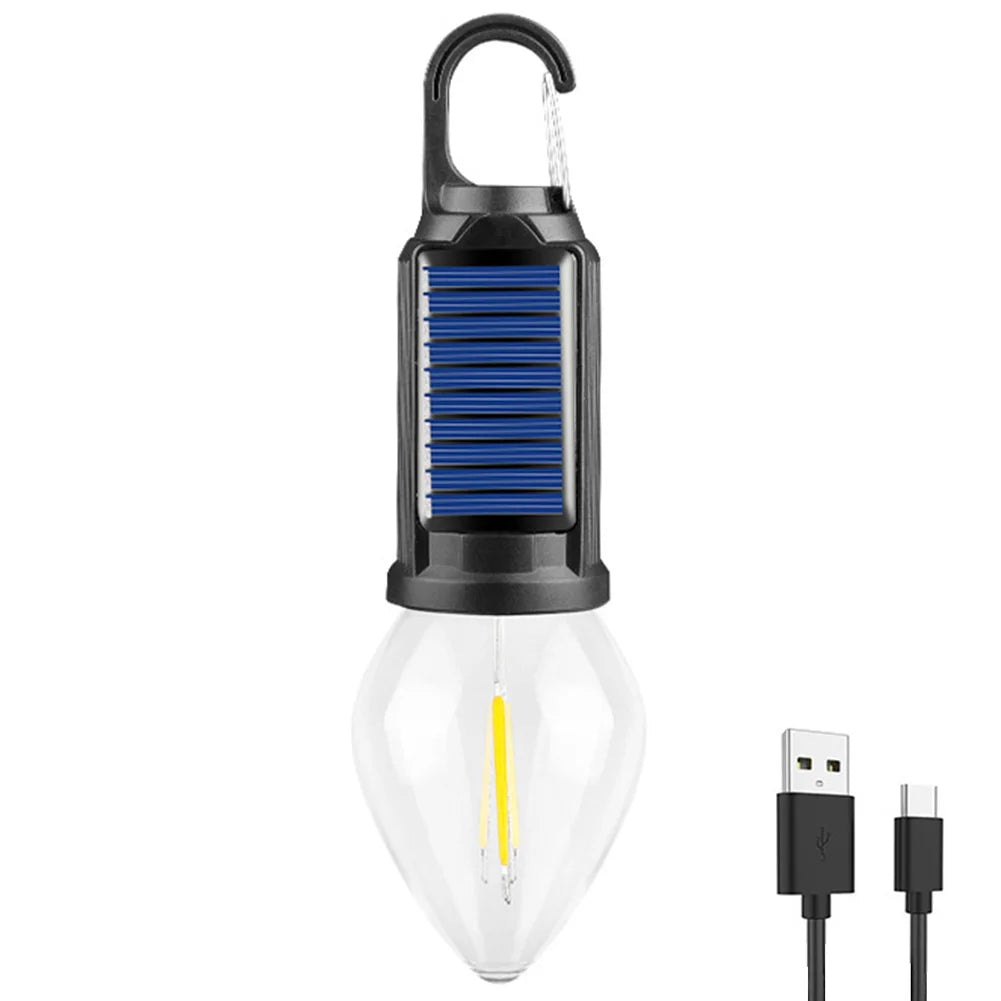 Solar Powered LED Camping Lamp with Hook