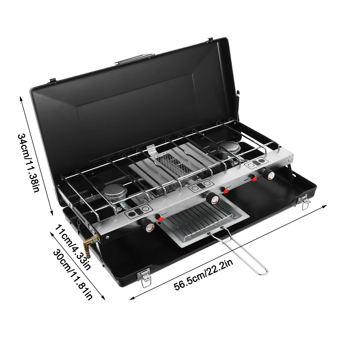 3-Burner Camping Stove Foldable