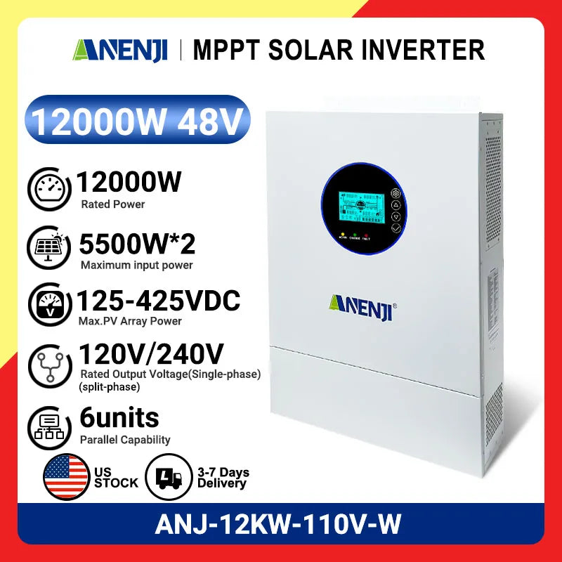 120V/220V 12KW hybrid solar inverter 48V