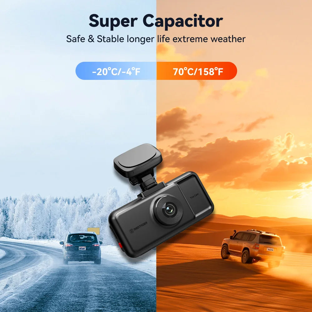 4K Dash Cam Built-in 5.8Ghz WiFi GPS