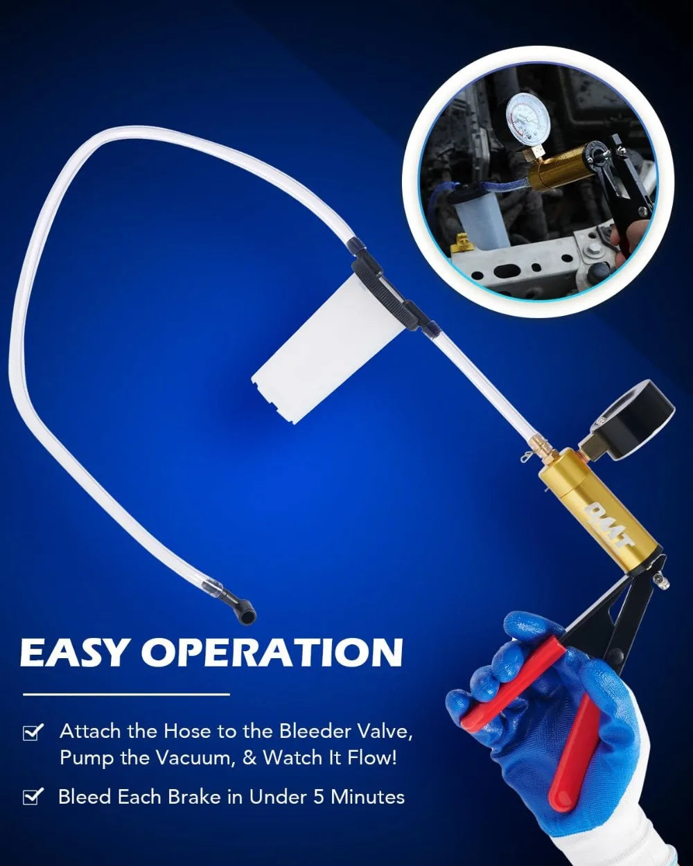 Brake Bleeder Kit with Hand Vacuum Pump