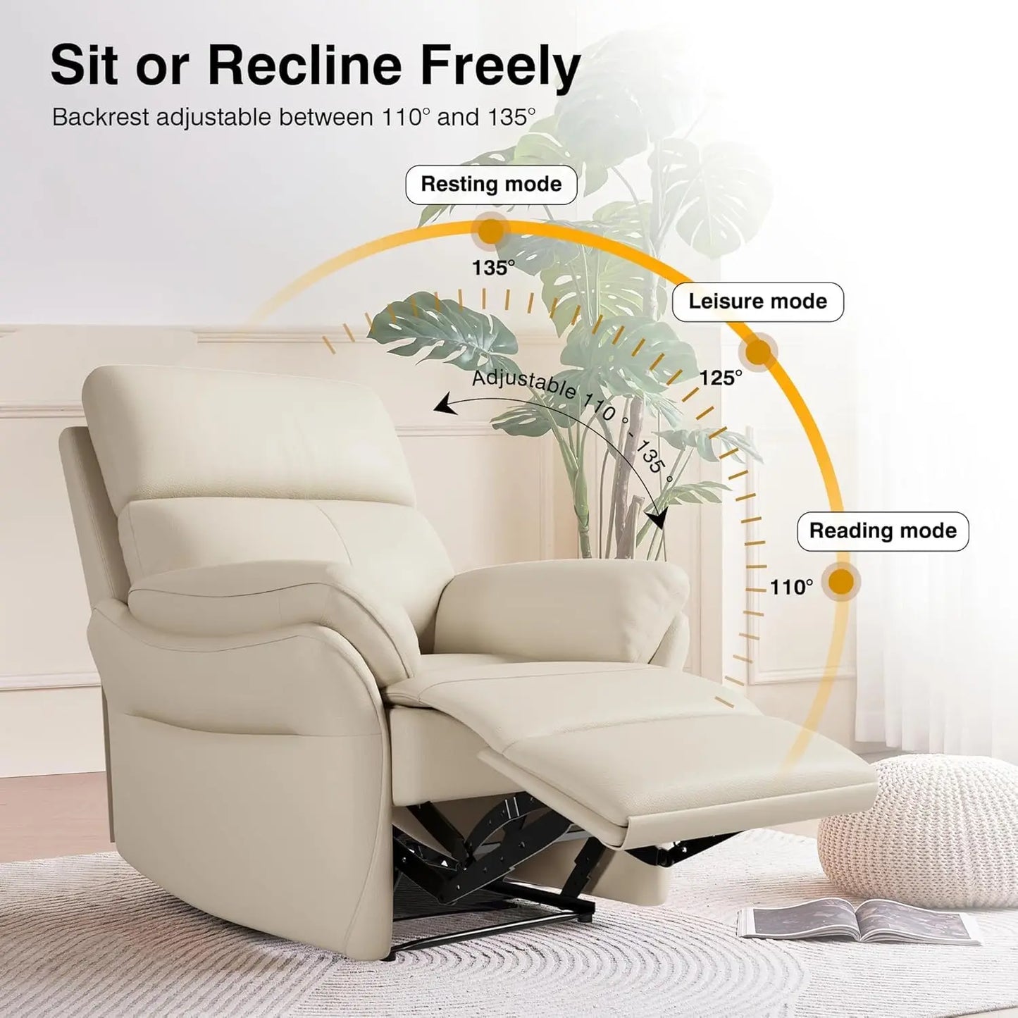 Genuine Leather Recliner Chair