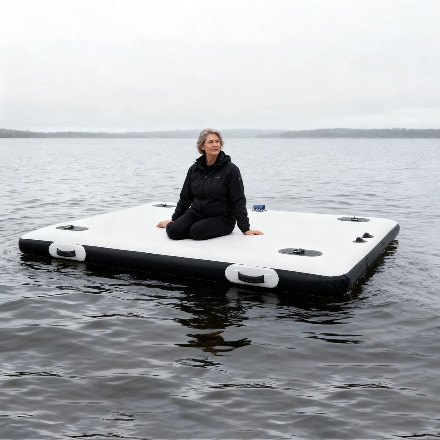2x1.5m Inflatable Floating Fishing Platform 400kg Capacity