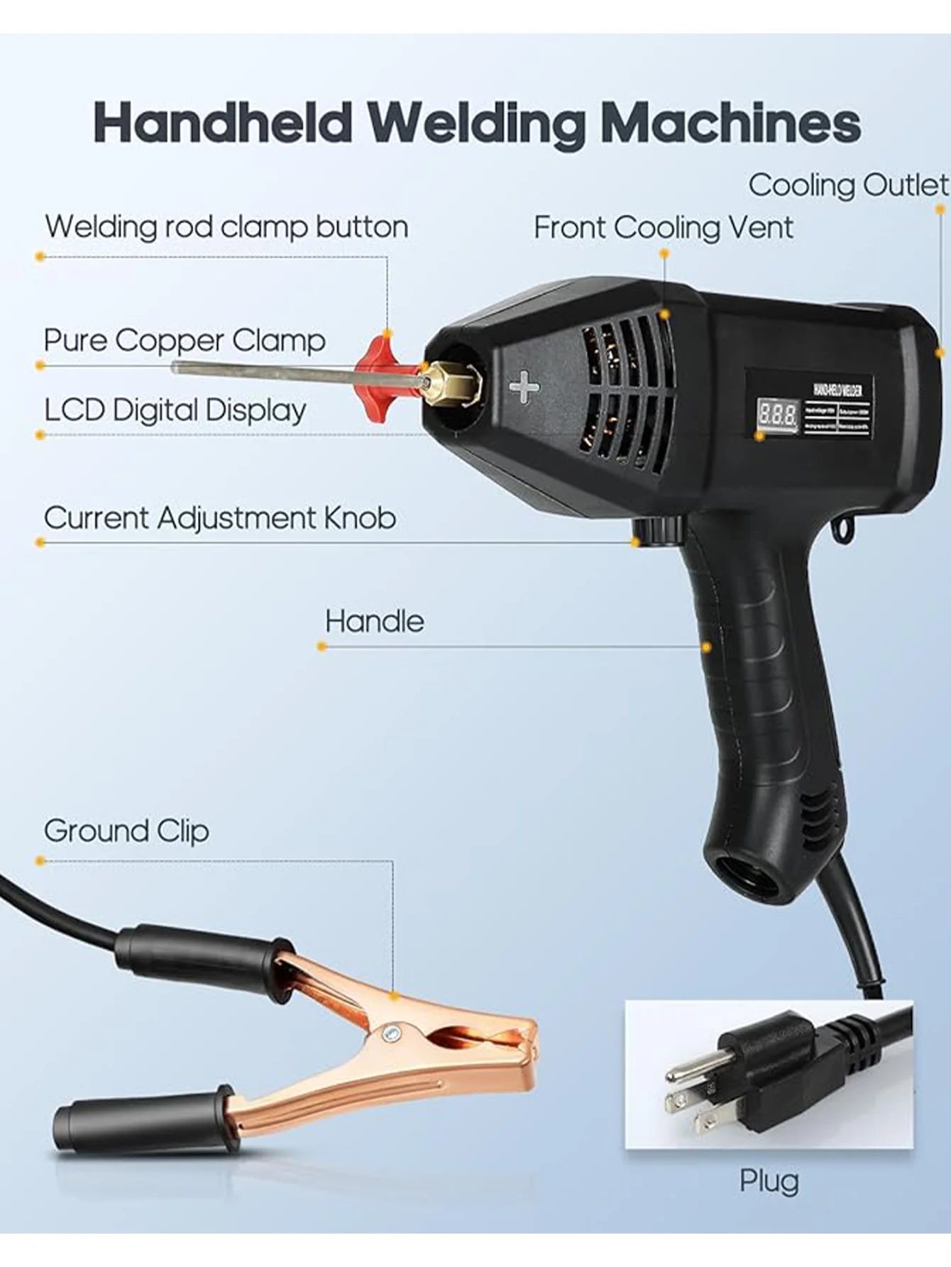 110V Portable ARC Welding Machine 20-200Amp Digital Display