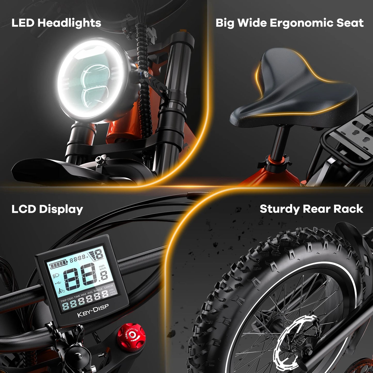 20” Fat Tire 2000W Peak Motor ,48V Removable Battery E Bicycle