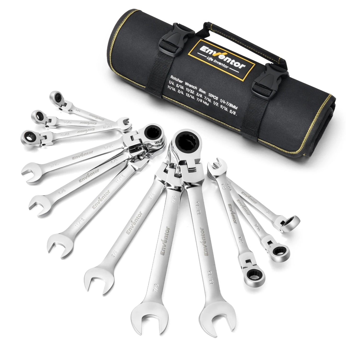 12 Pieces Ratcheting Wrench Set SAE