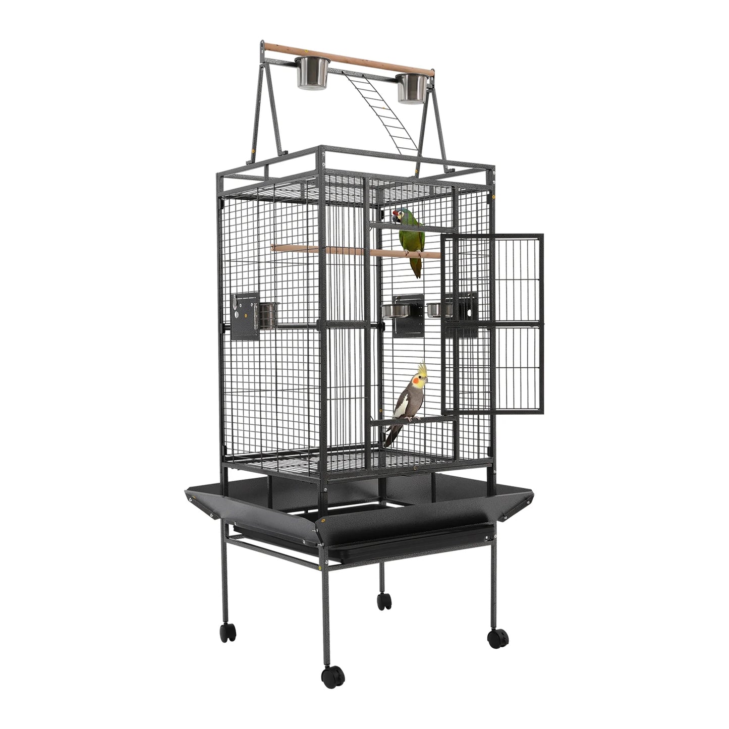 Large Rolling Bird Cage with Lockable Wheels