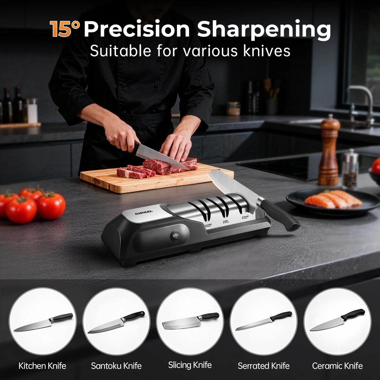 3-Stage Electric Knife Sharpener