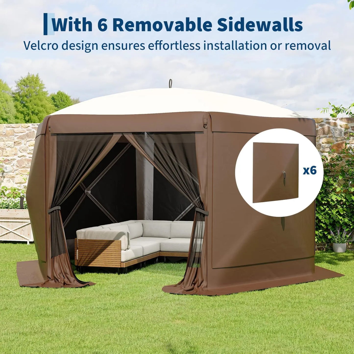 13x13 ft 6-Sided Pop Up Canopy Tent
