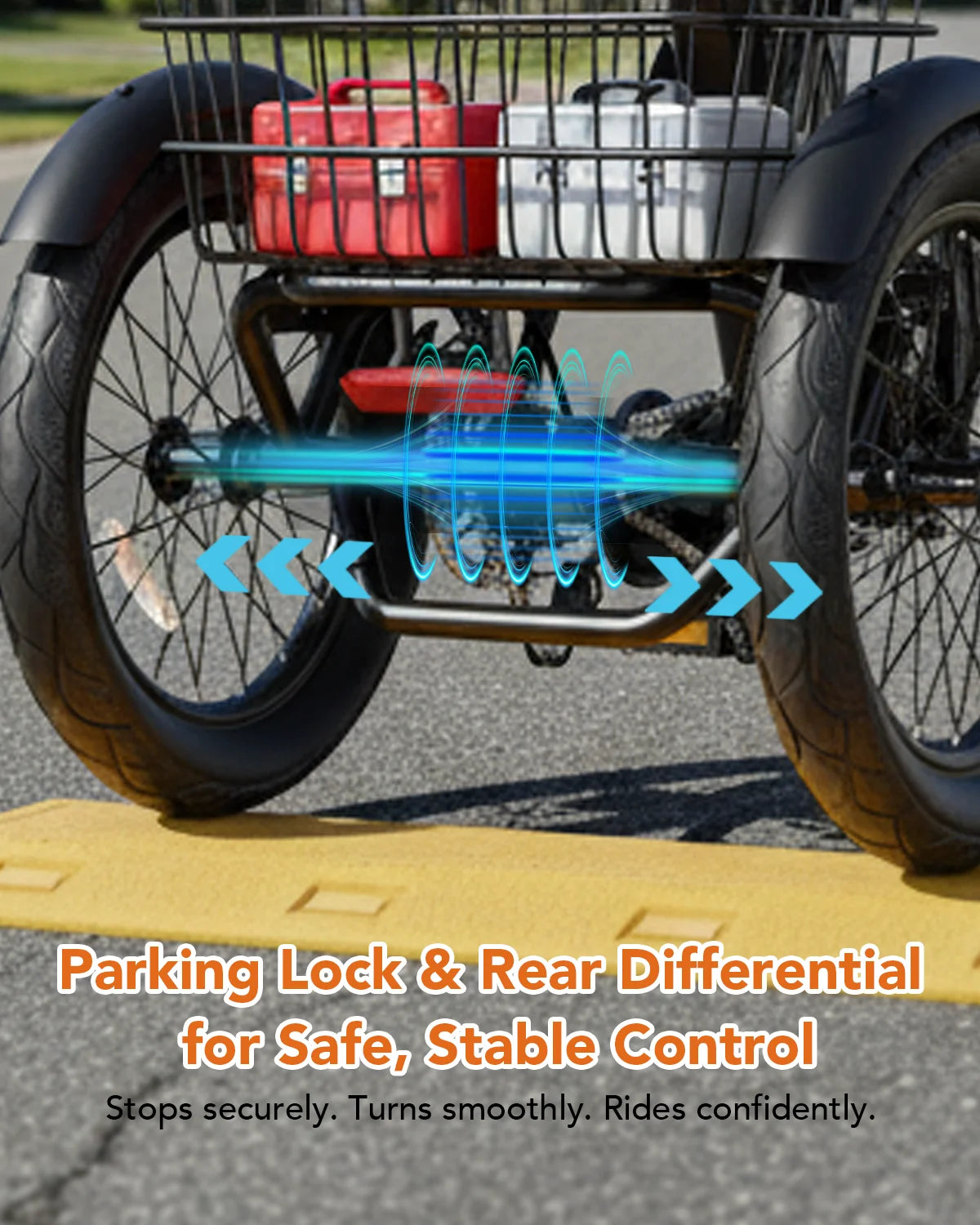 Folding Electric Trike, 1200W  48V 10.4AH Removable Battery