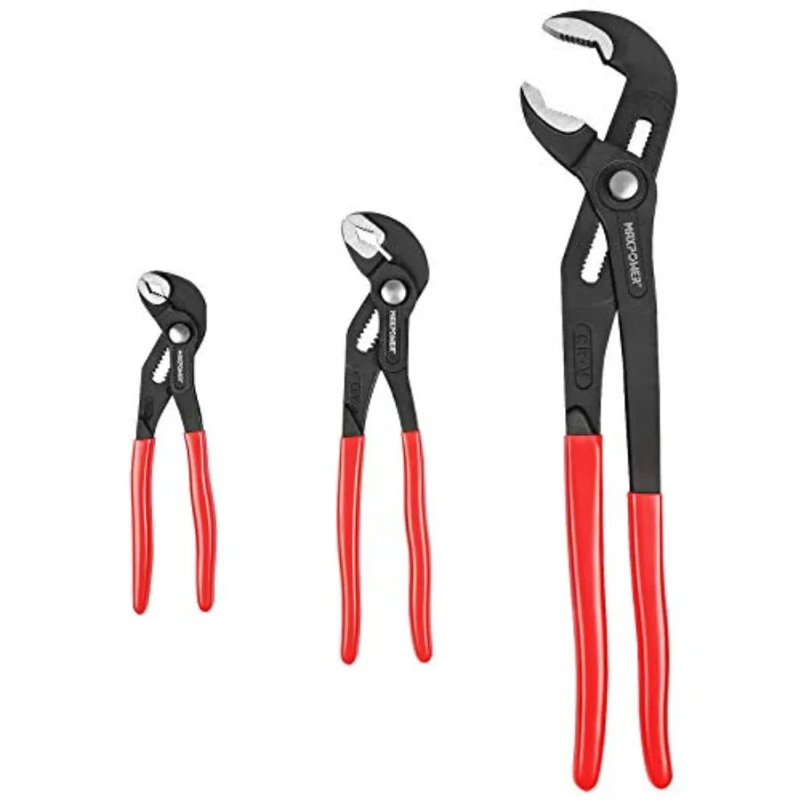 3-Piece Water Pump Pliers Set 7" 10" 16"