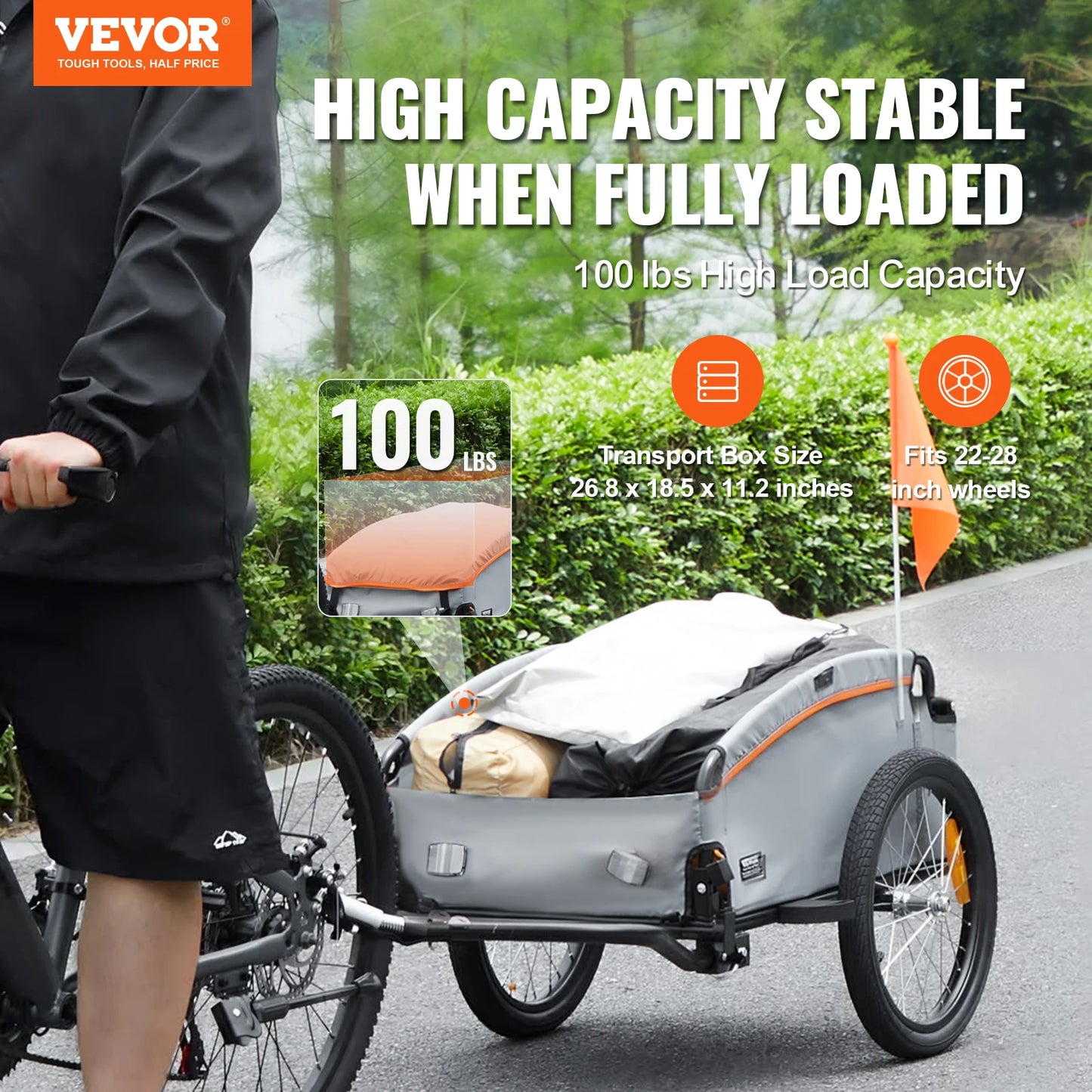 100lbs Bike Cargo Trailer Foldable