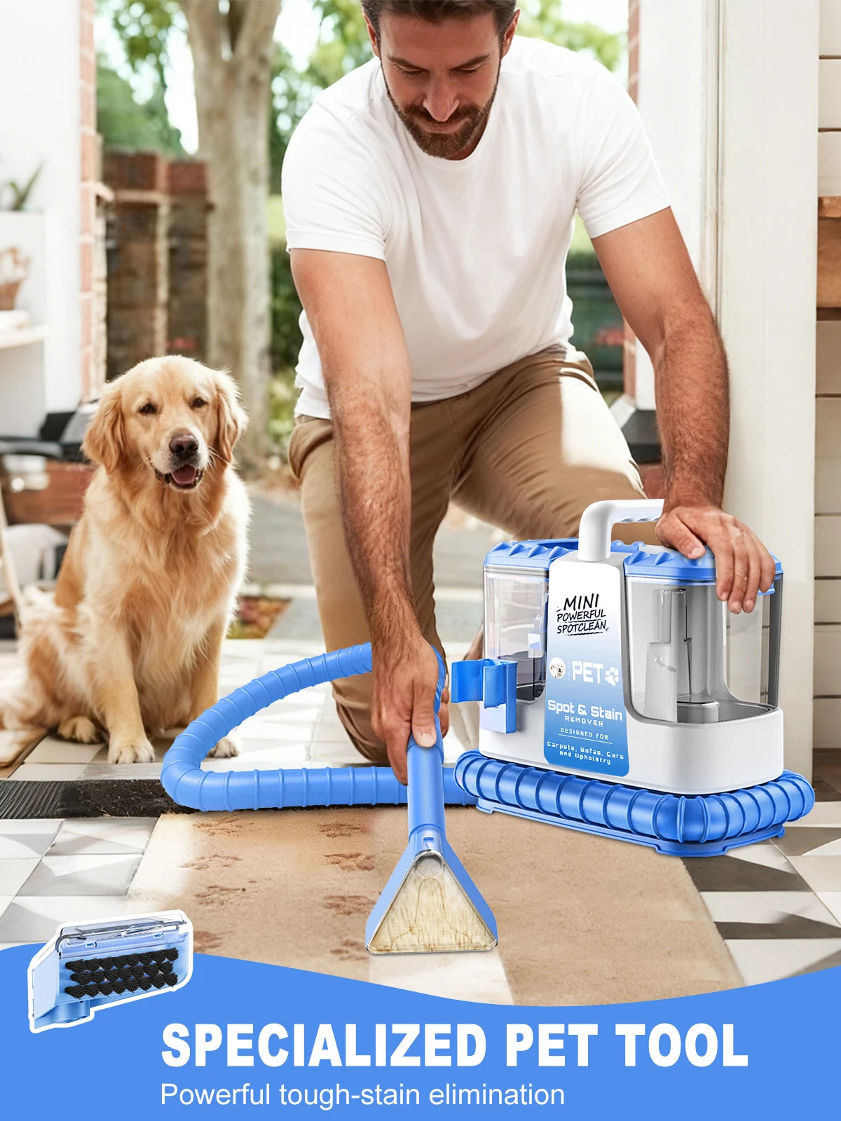 Carpet + Upholstery Cleaner w/ 5 Cleaning Tools