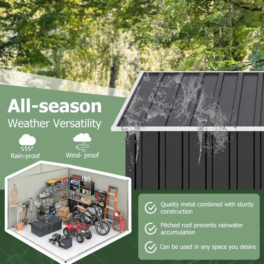 Outdoor Storage Shed, Lockable doors