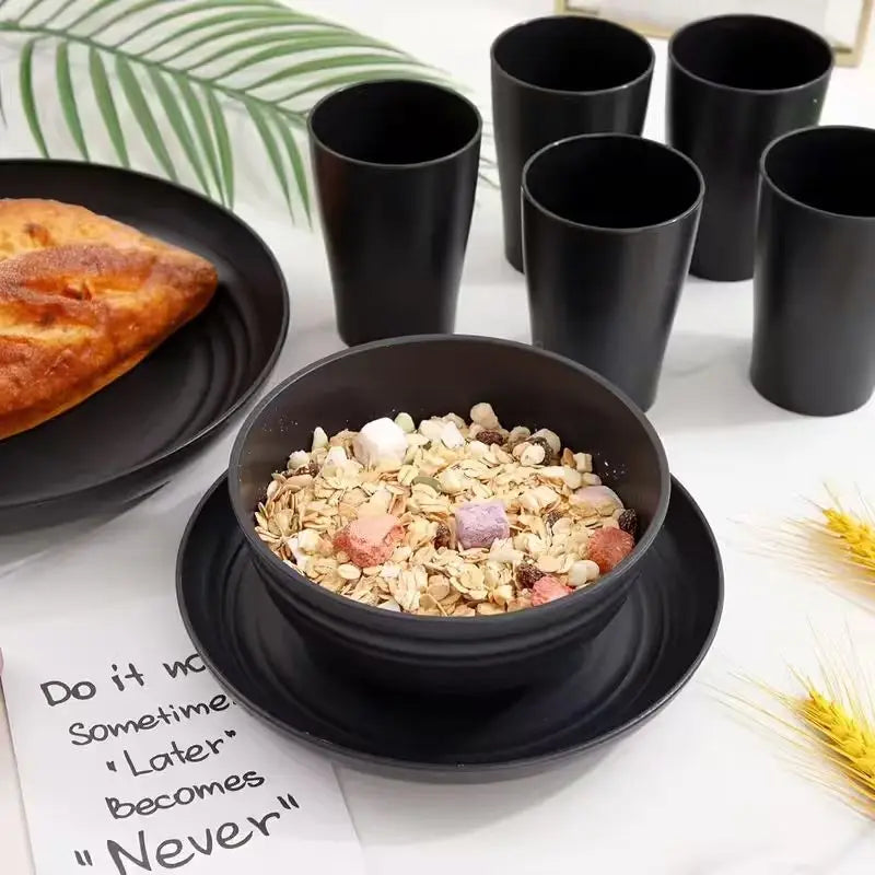 12pc Plastic Dishes For Camping, Party