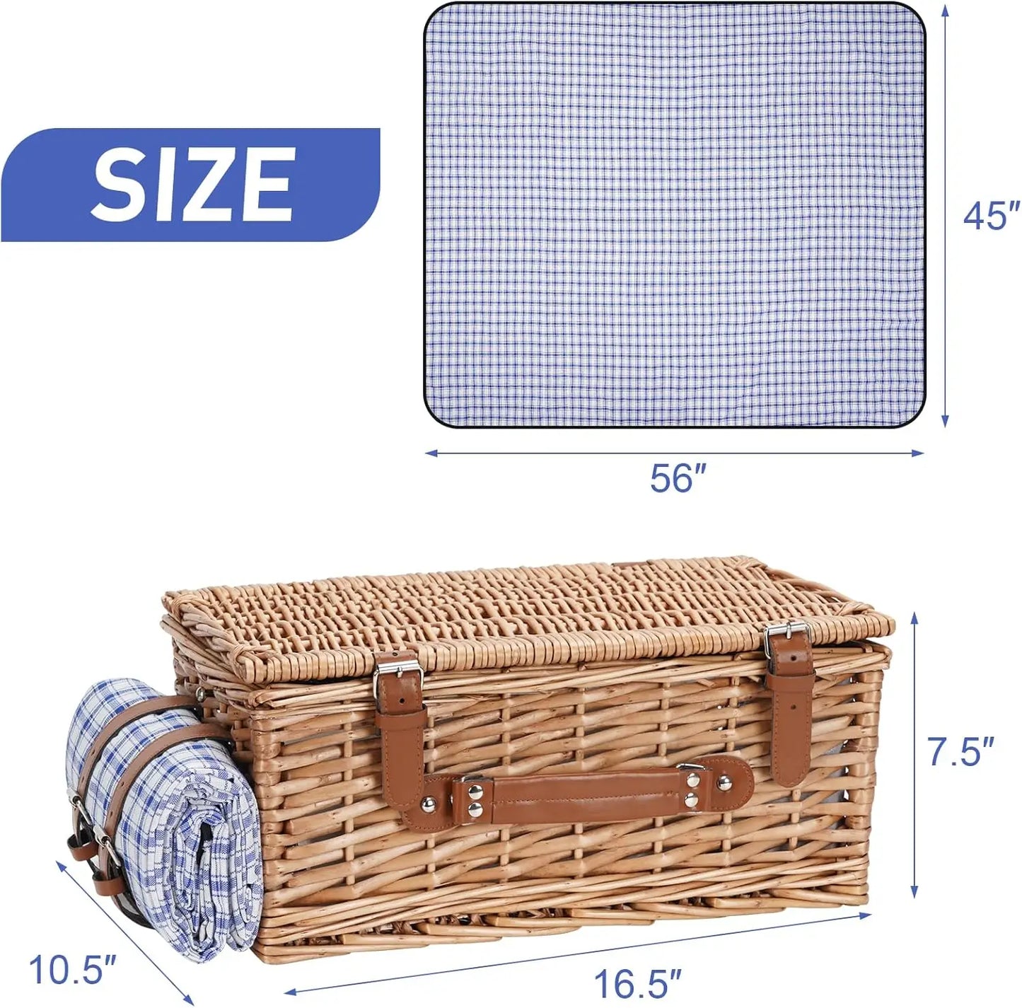 2-Person Wicker Picnic Basket Set