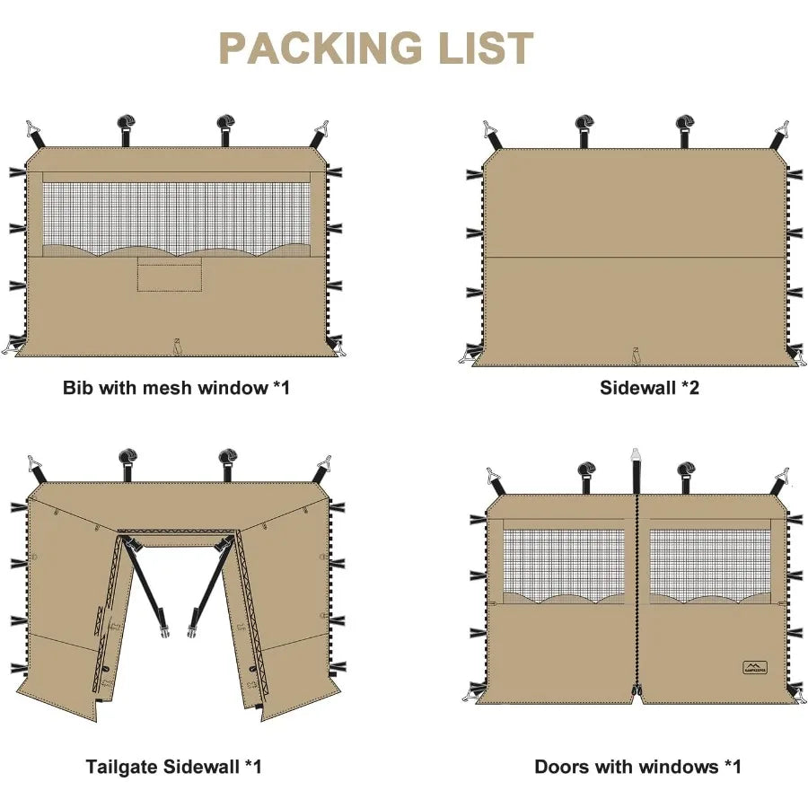 Canopy Tent for Camping with Removable SUV Tailgate