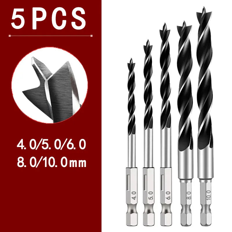 Three Pointed Woodworking Drill Bit Set