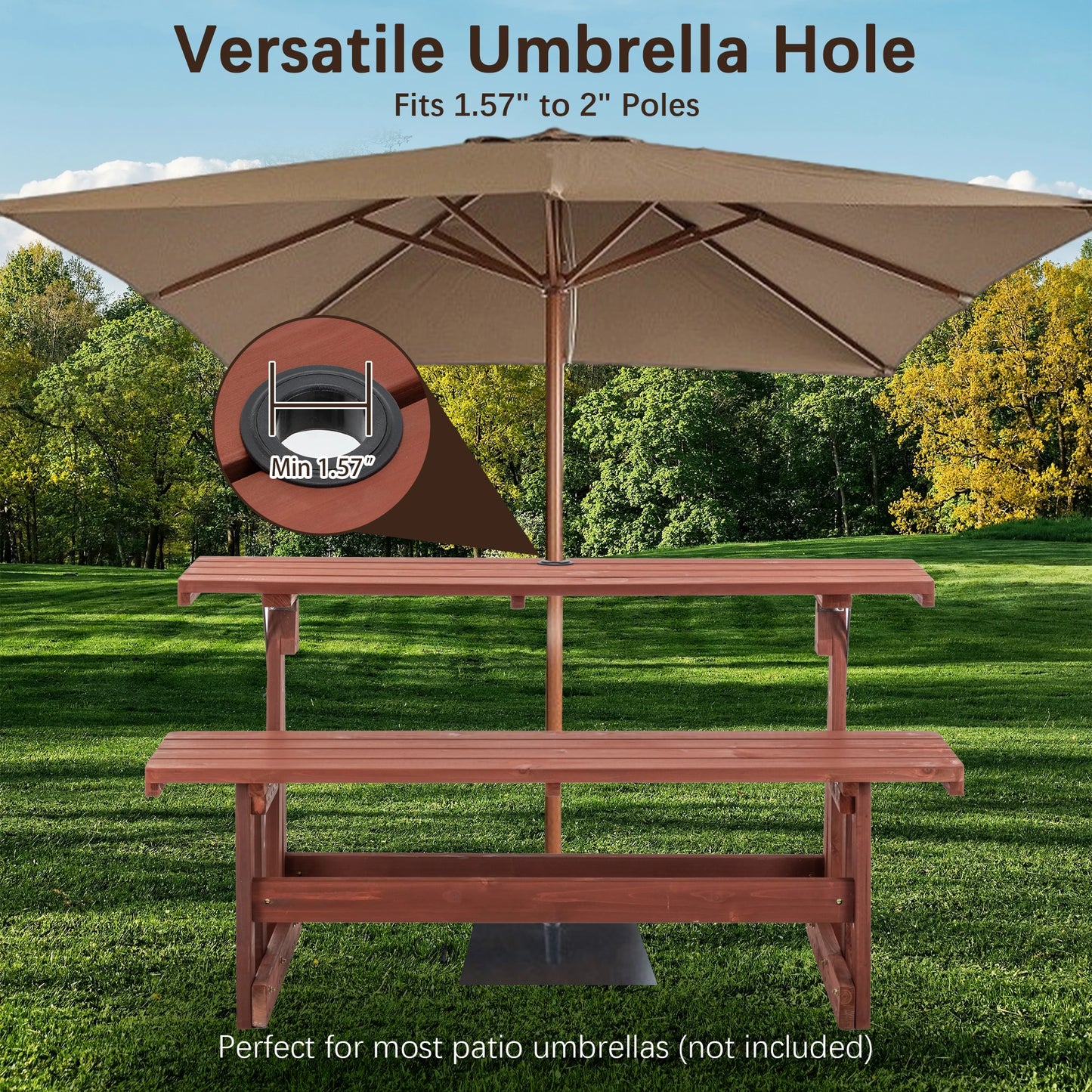 2 in 1 Convertible Folding Bench Picnic Table