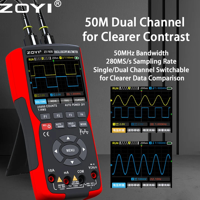 dual-channel oscilloscopemulti-function multimeter