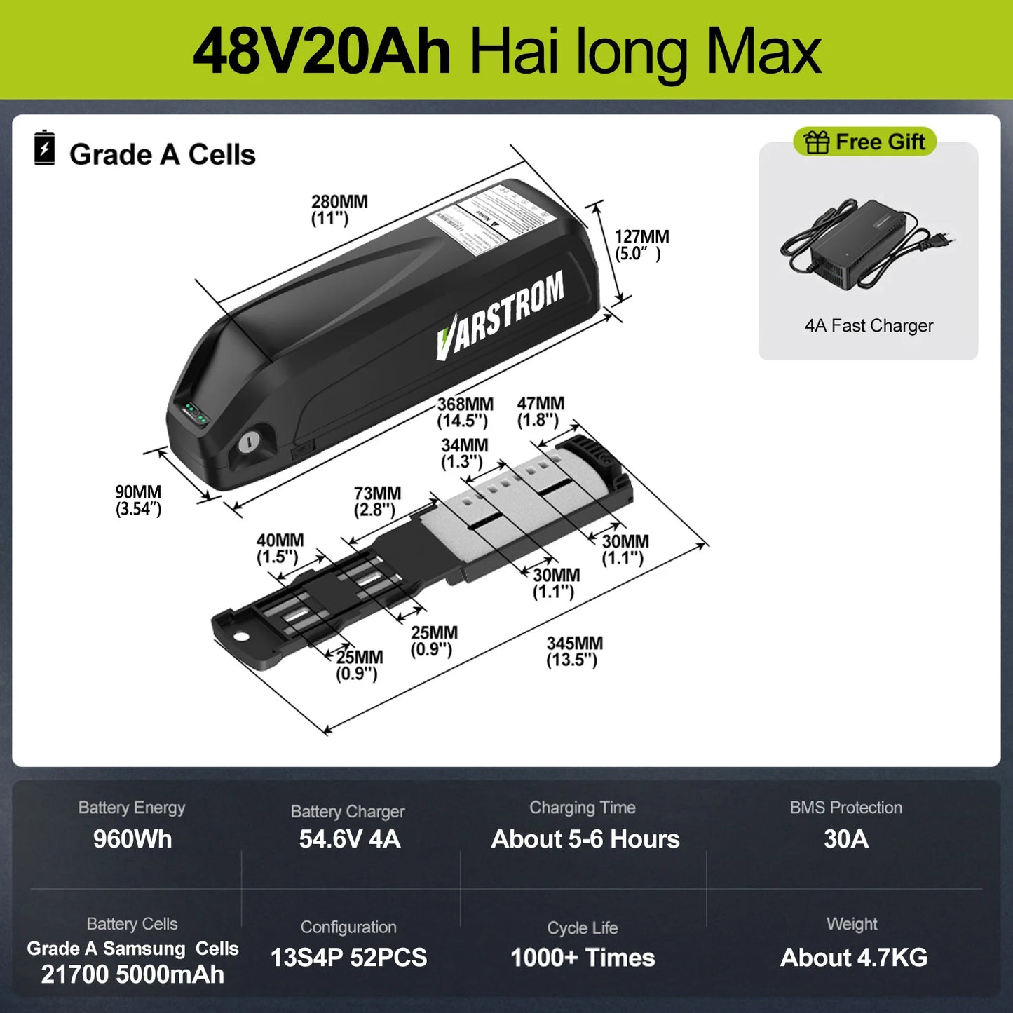 Motor kit 48V 500W Mid Drive eBike Conversion Lithium Battery Kits