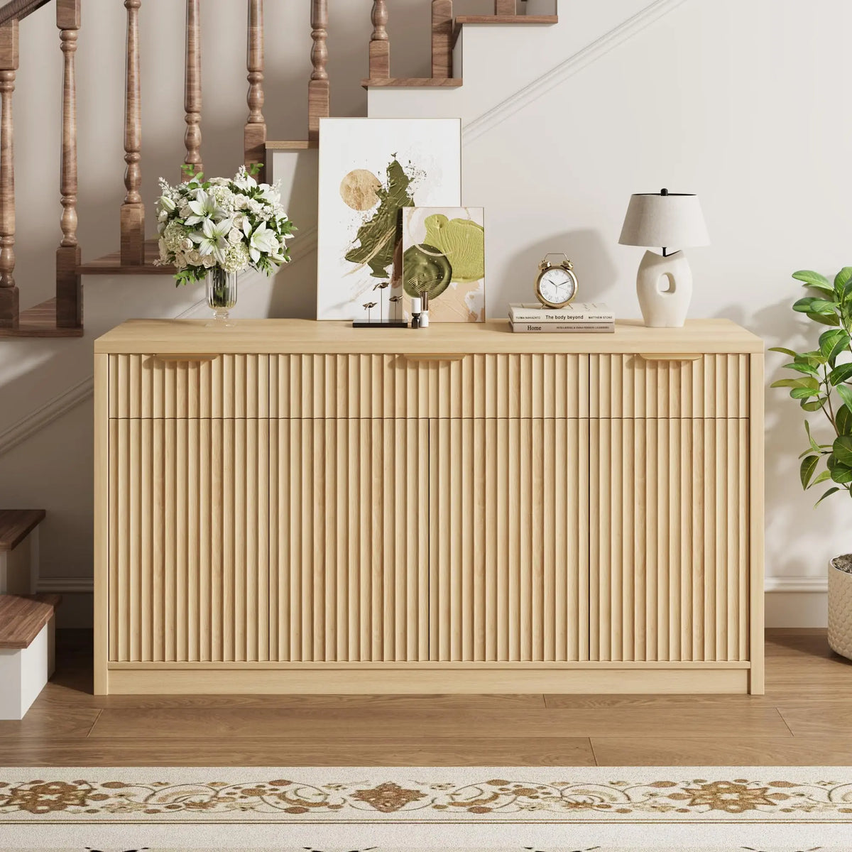 Fluted Buffet Sideboard Cabinet