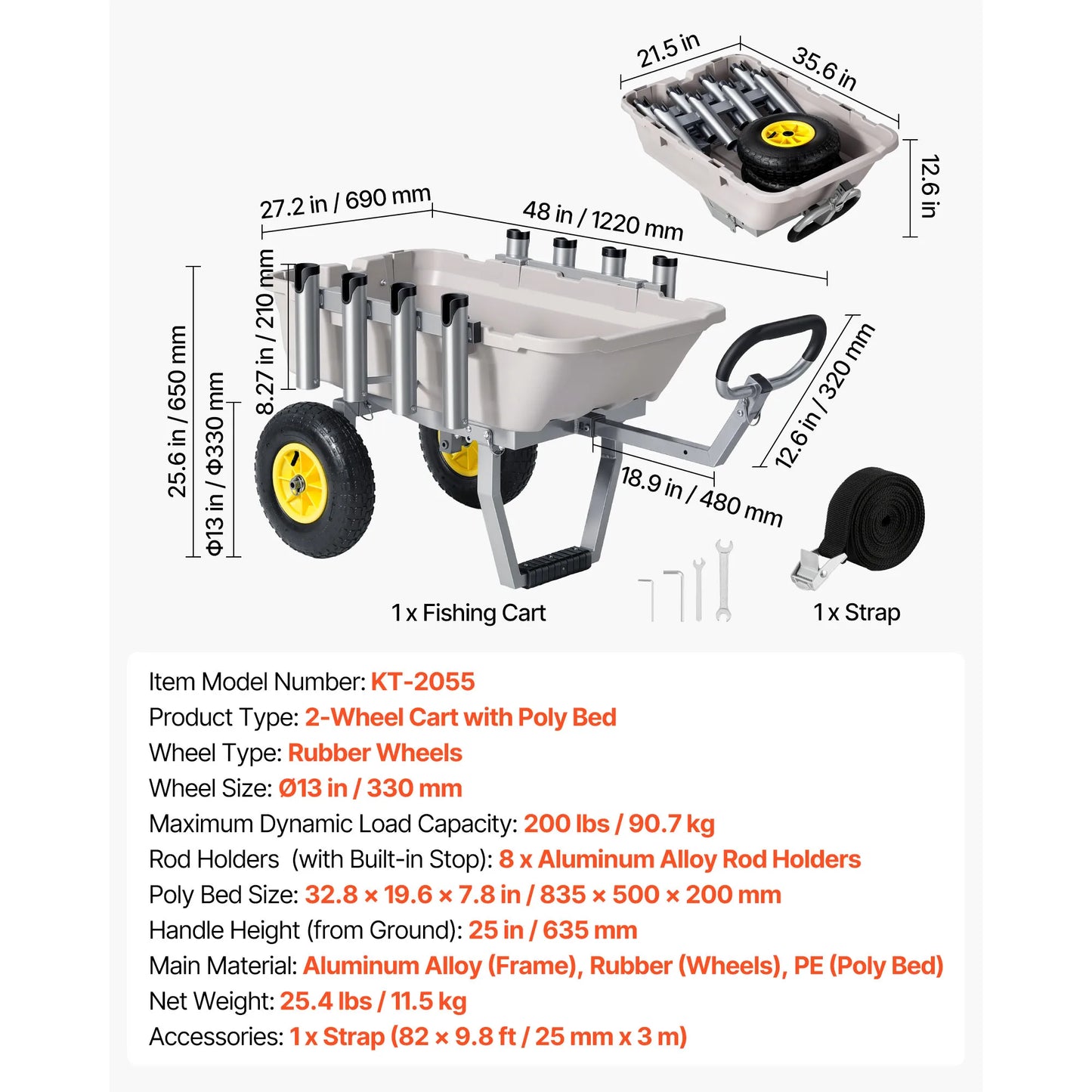 Foldable Beach Fishing Cart