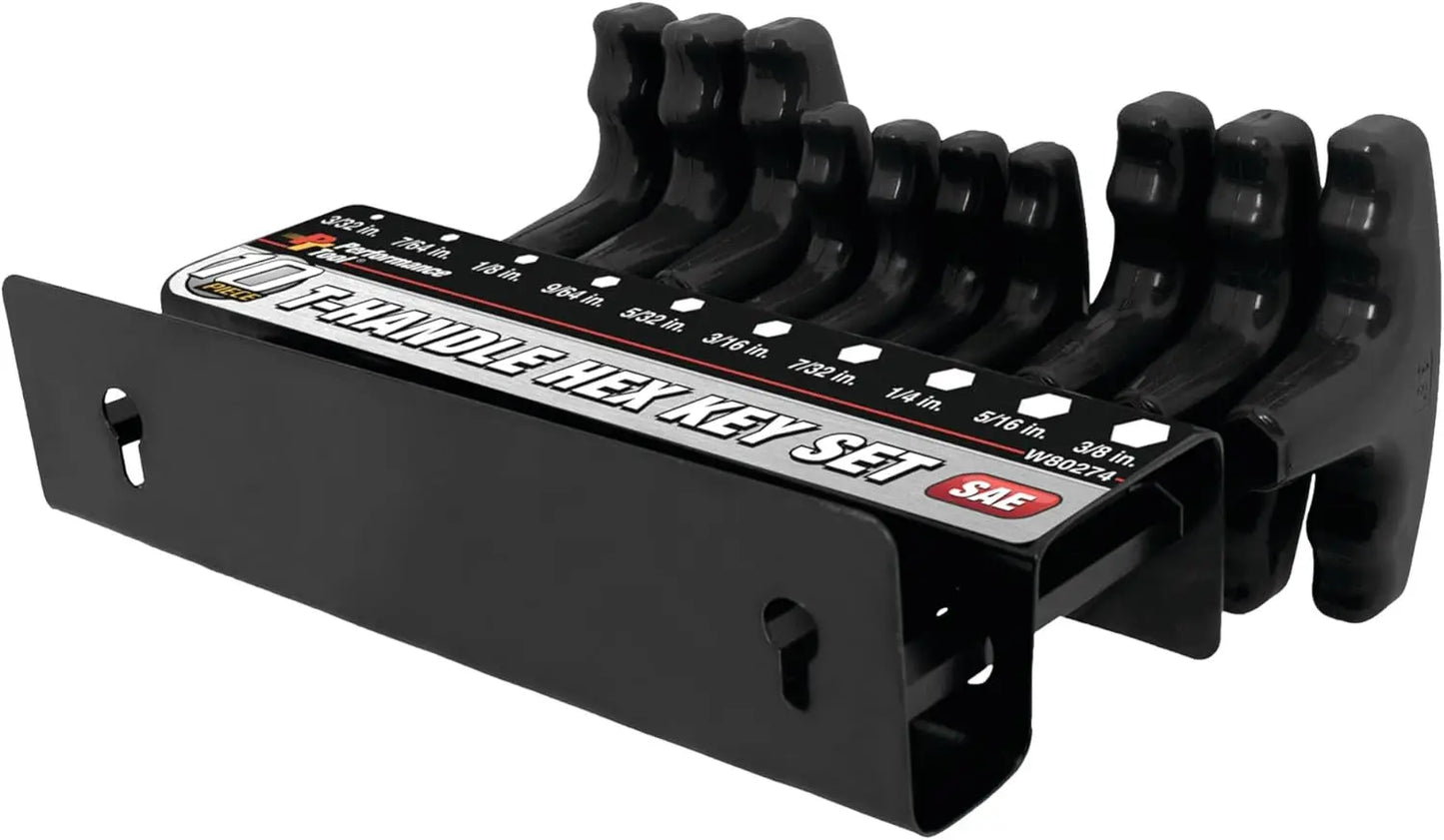 10-Piece SAE T-Handle Allen Wrench Set