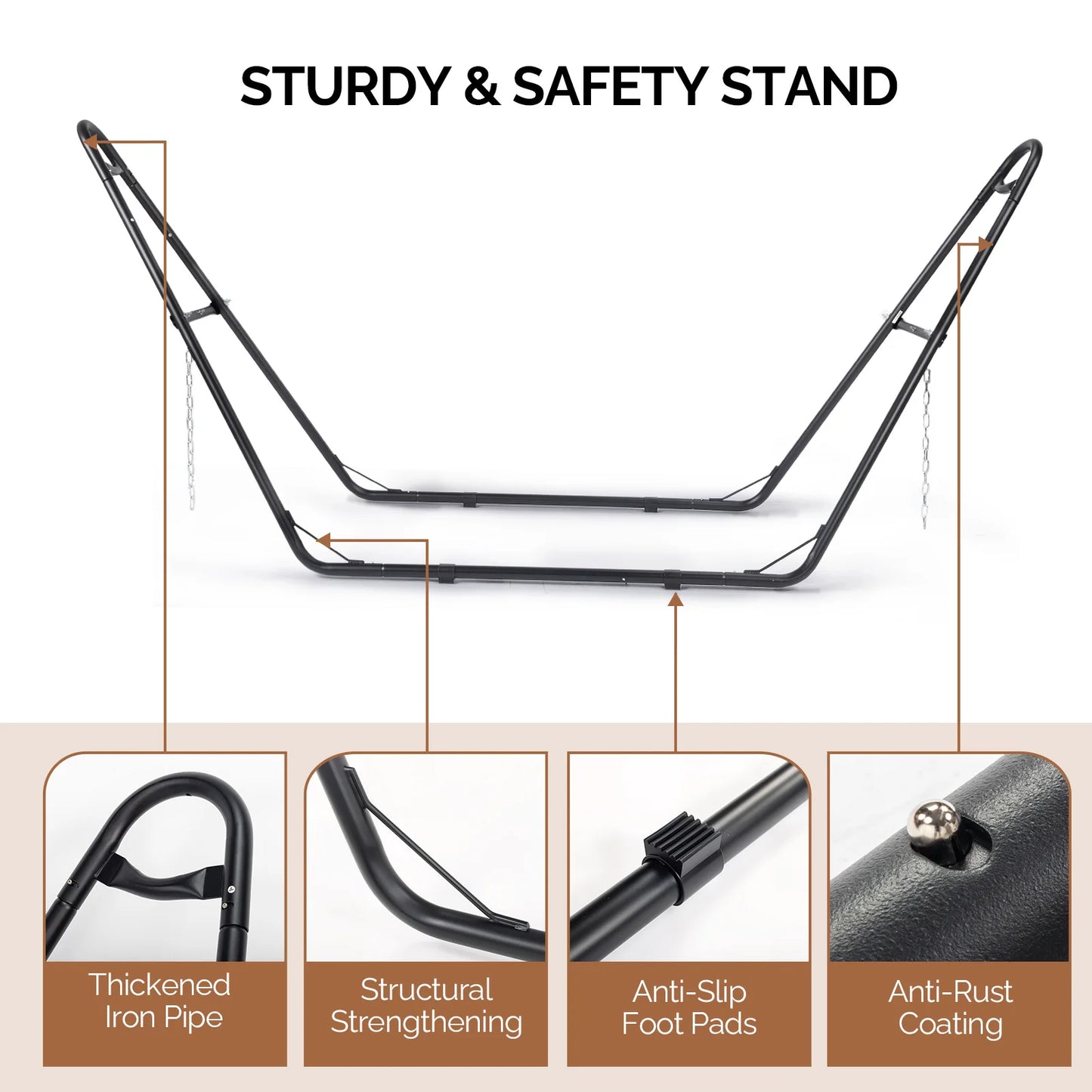 Double-Barrel Hammock Stand Only