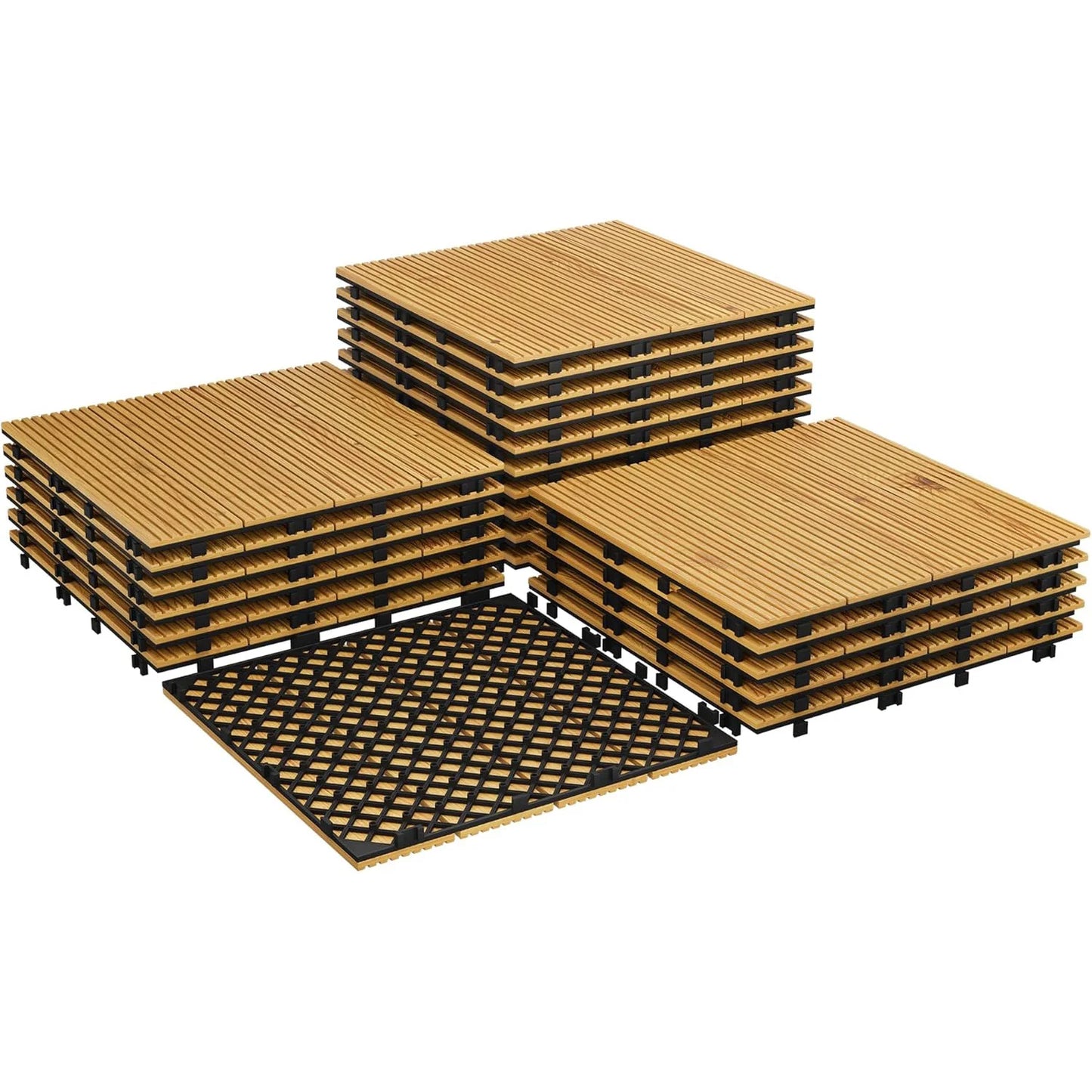 Acacia Wood  Deck Tiles for Patio , 12"x12"