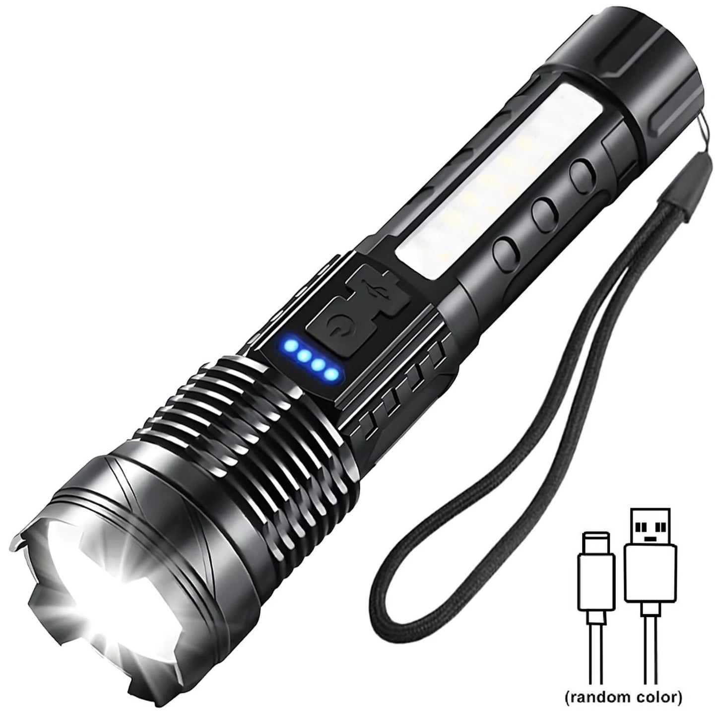 Rechargeable, Super Bright Flashlight, 7 Modes