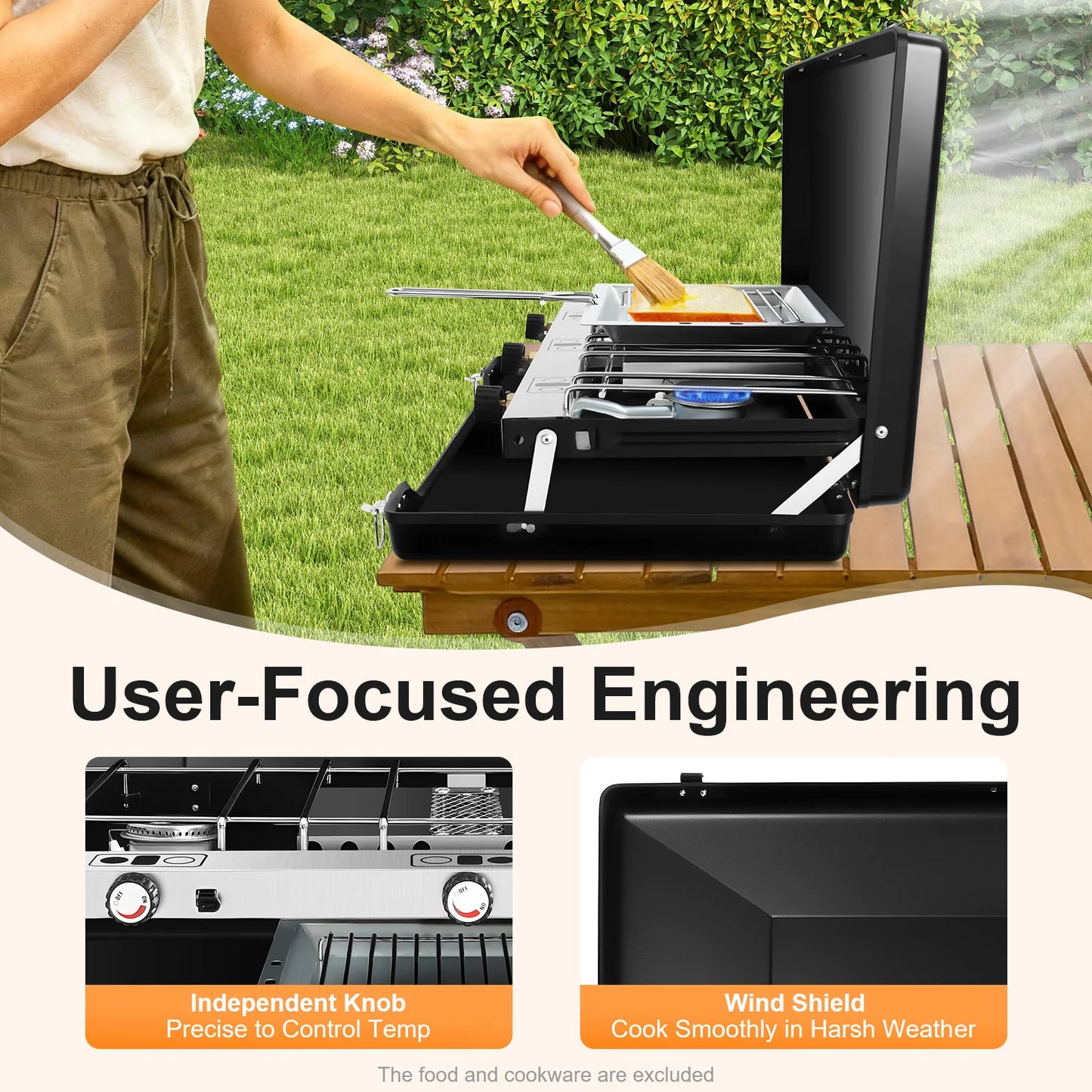 Portable Camping Stove 3-Burner Gas