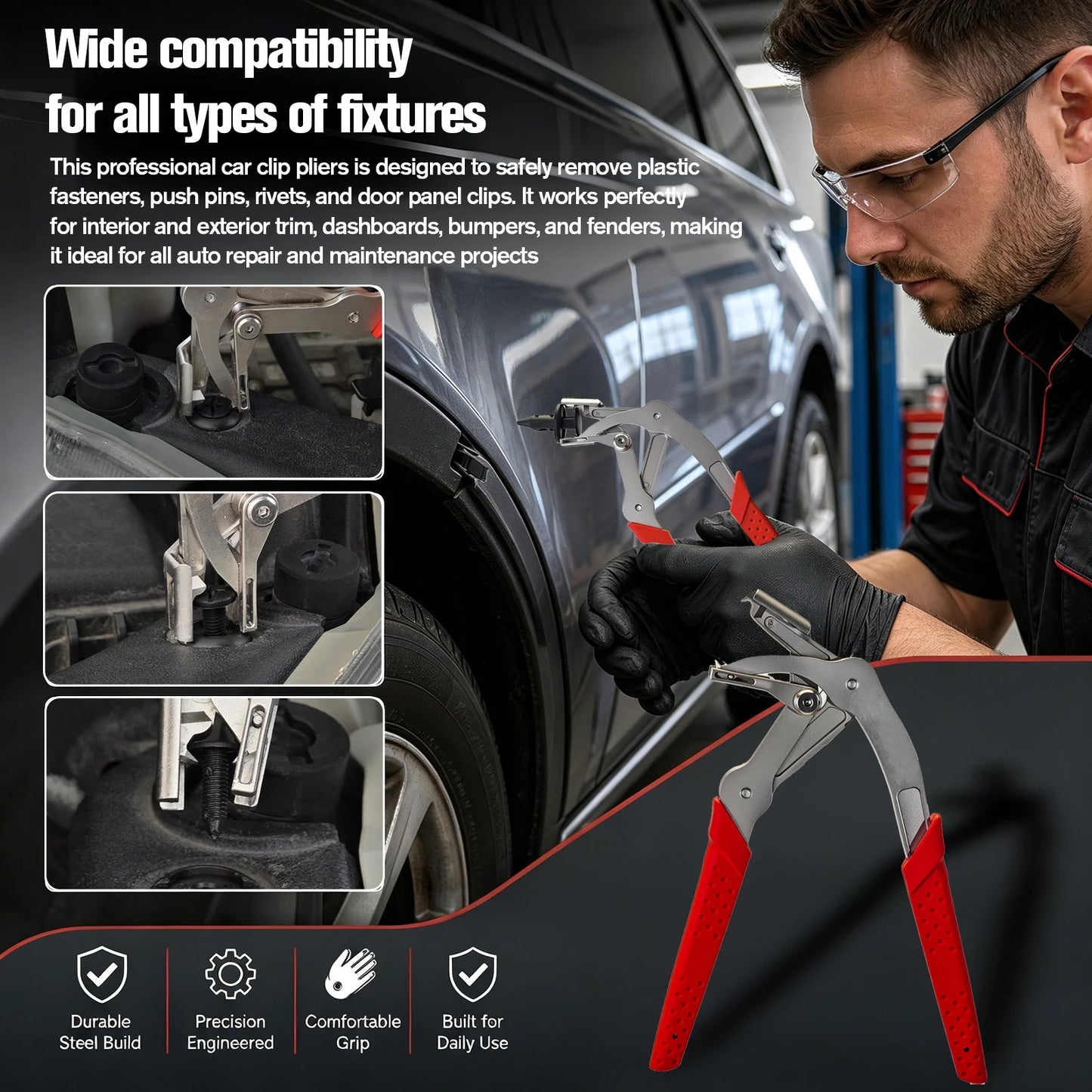 Car Clip Pliers with 40PCS Auto Fastener Clips