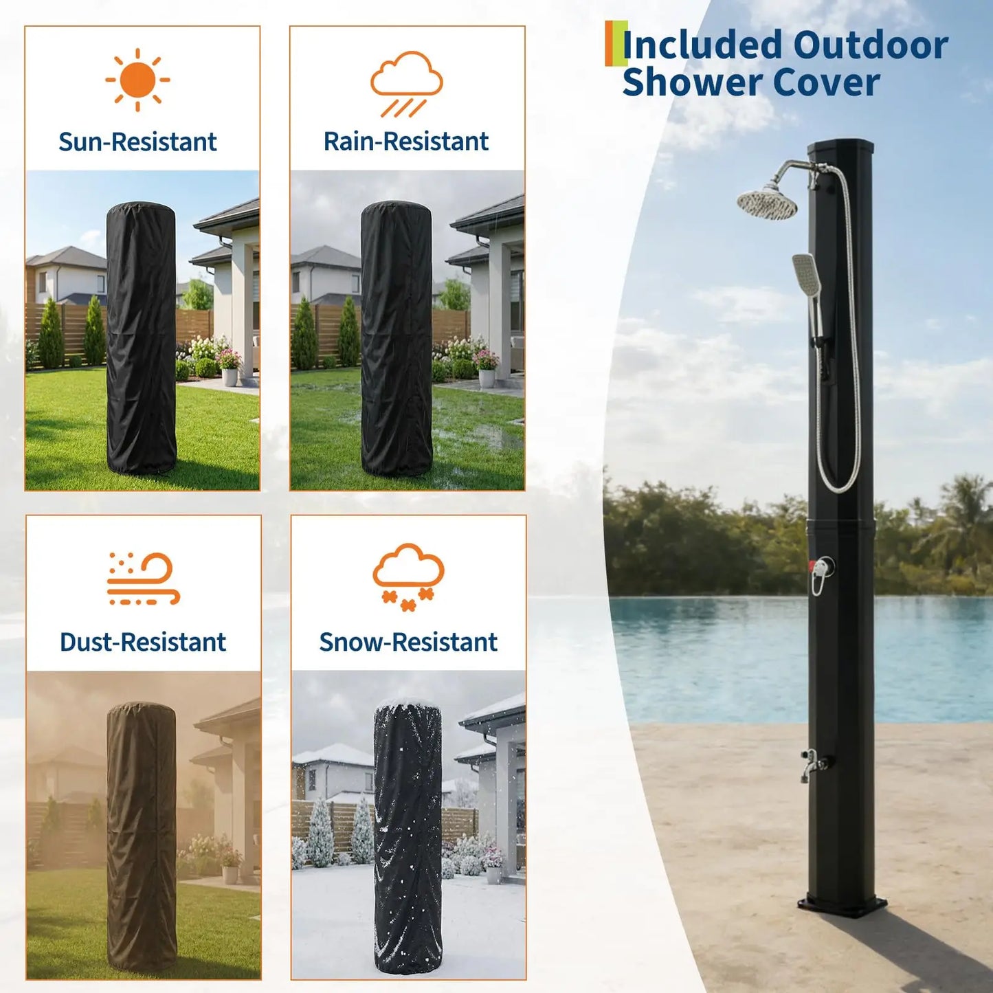 Solar Heated Pool Shower