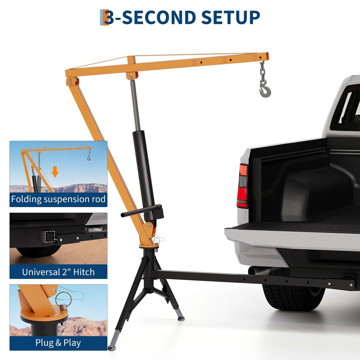 1000 Lbs Truck Crane Hydraulic