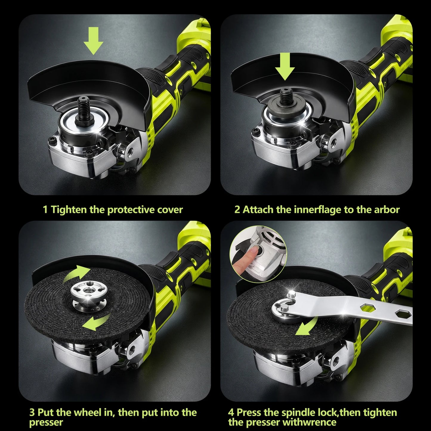 21V Cordless Angle Grinder 3 Speed 10000RPM