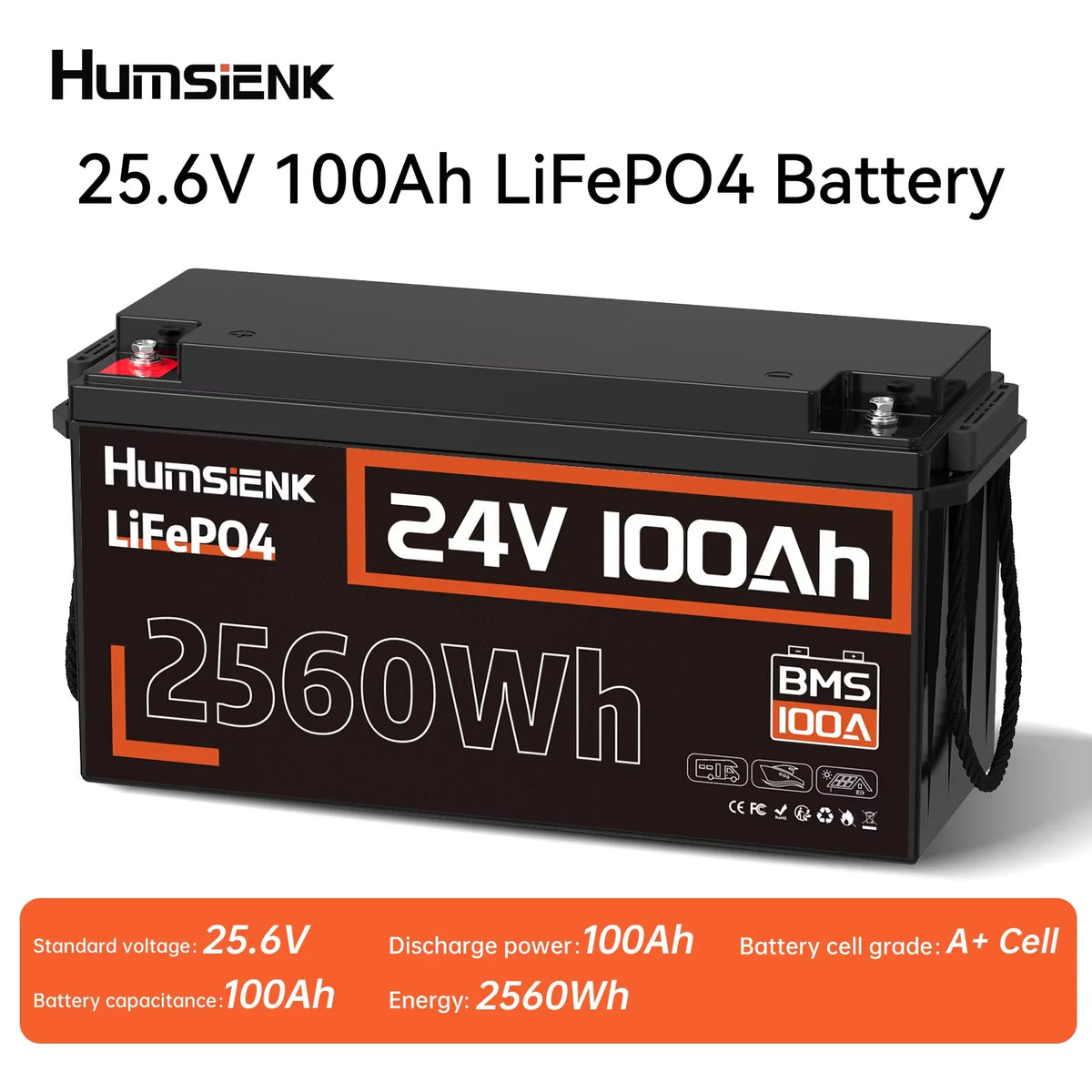 24V 100Ah LiFePO4 Battery