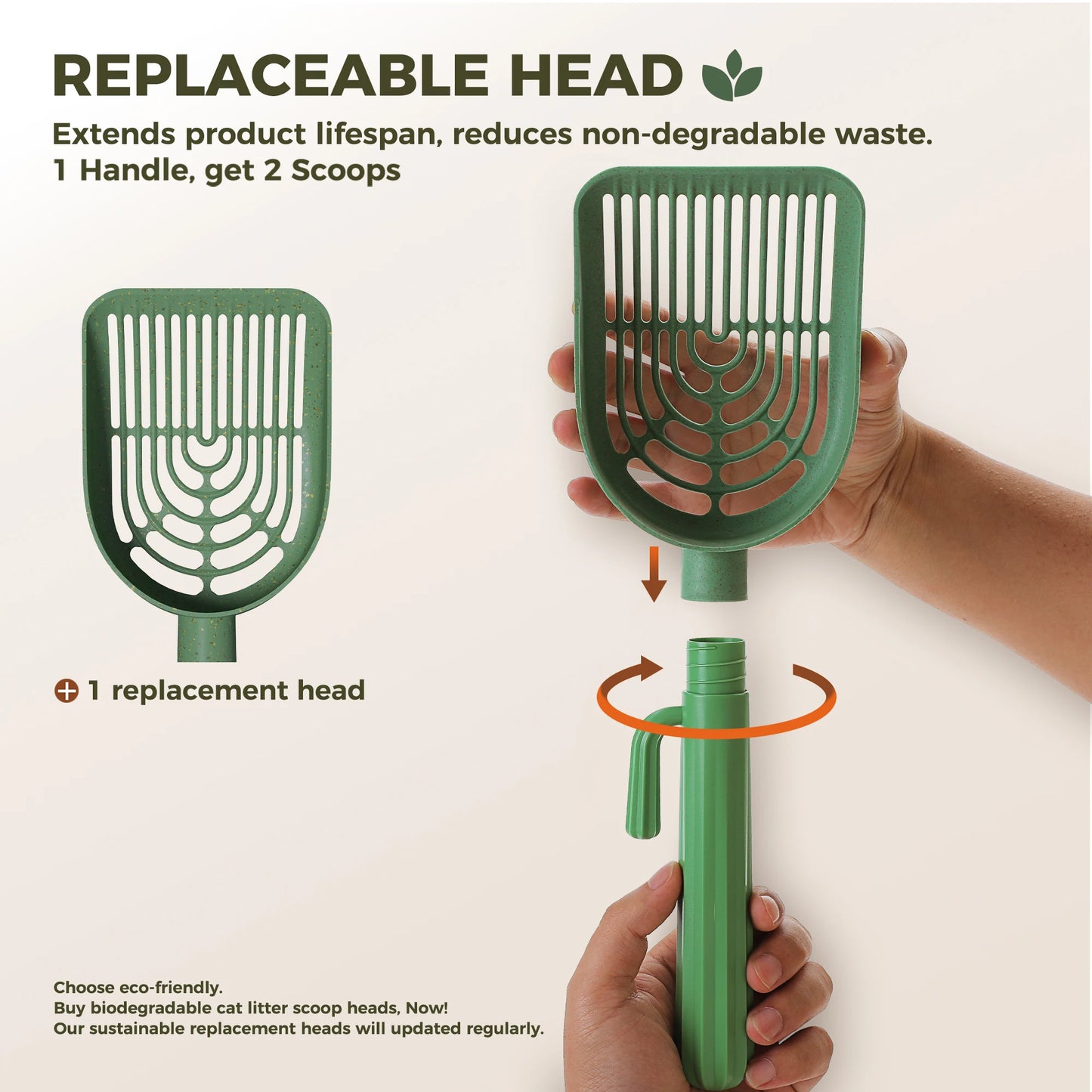 Cactus Cat Litter Scooper with Holder