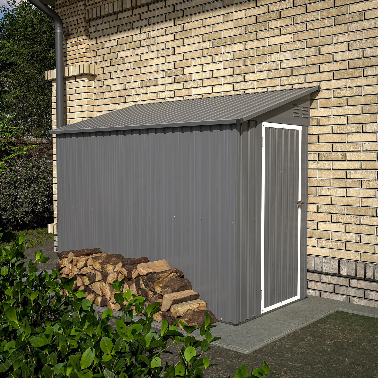 Metal Lean-To Storage Shed