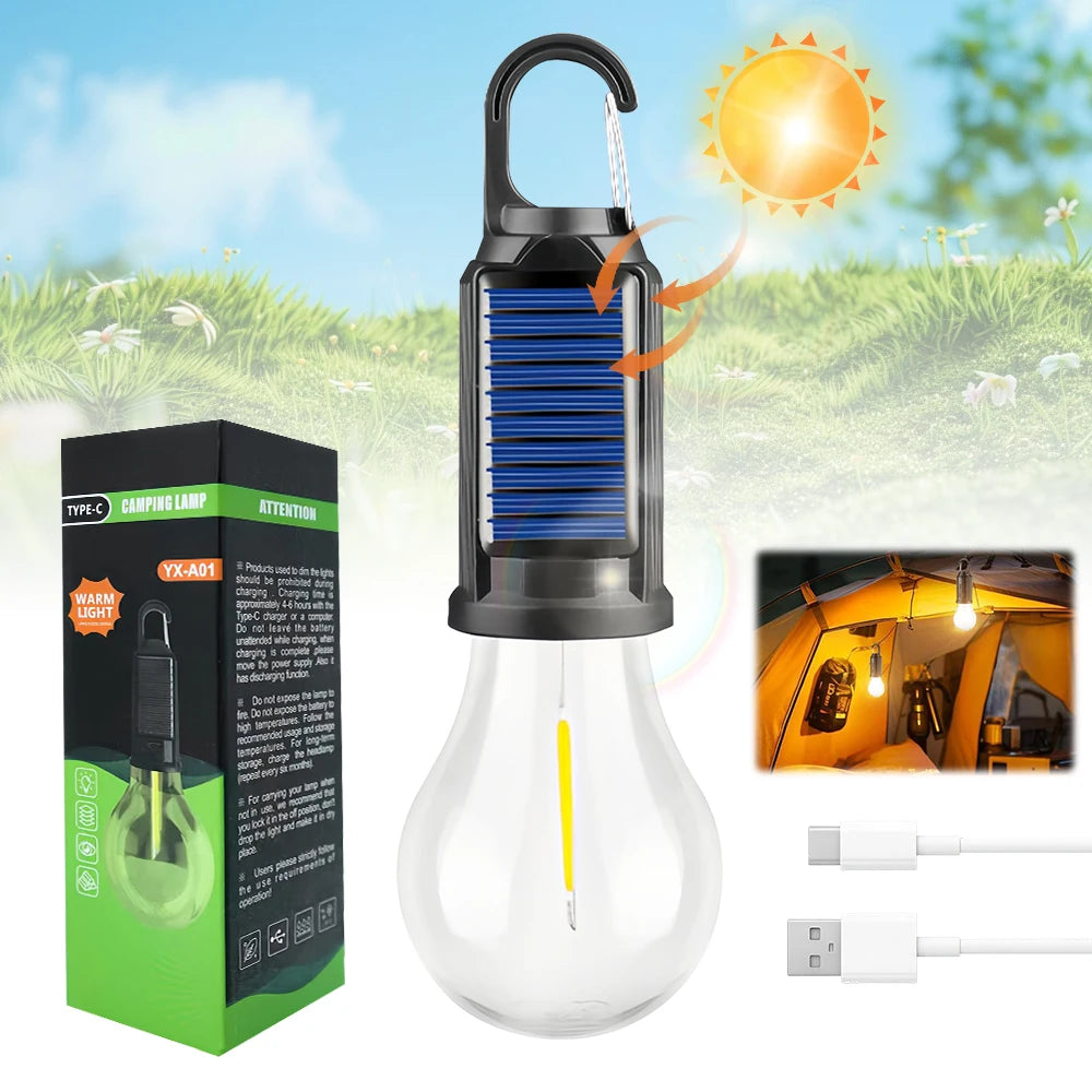 Portable Solar Camping Lantern USB Charging