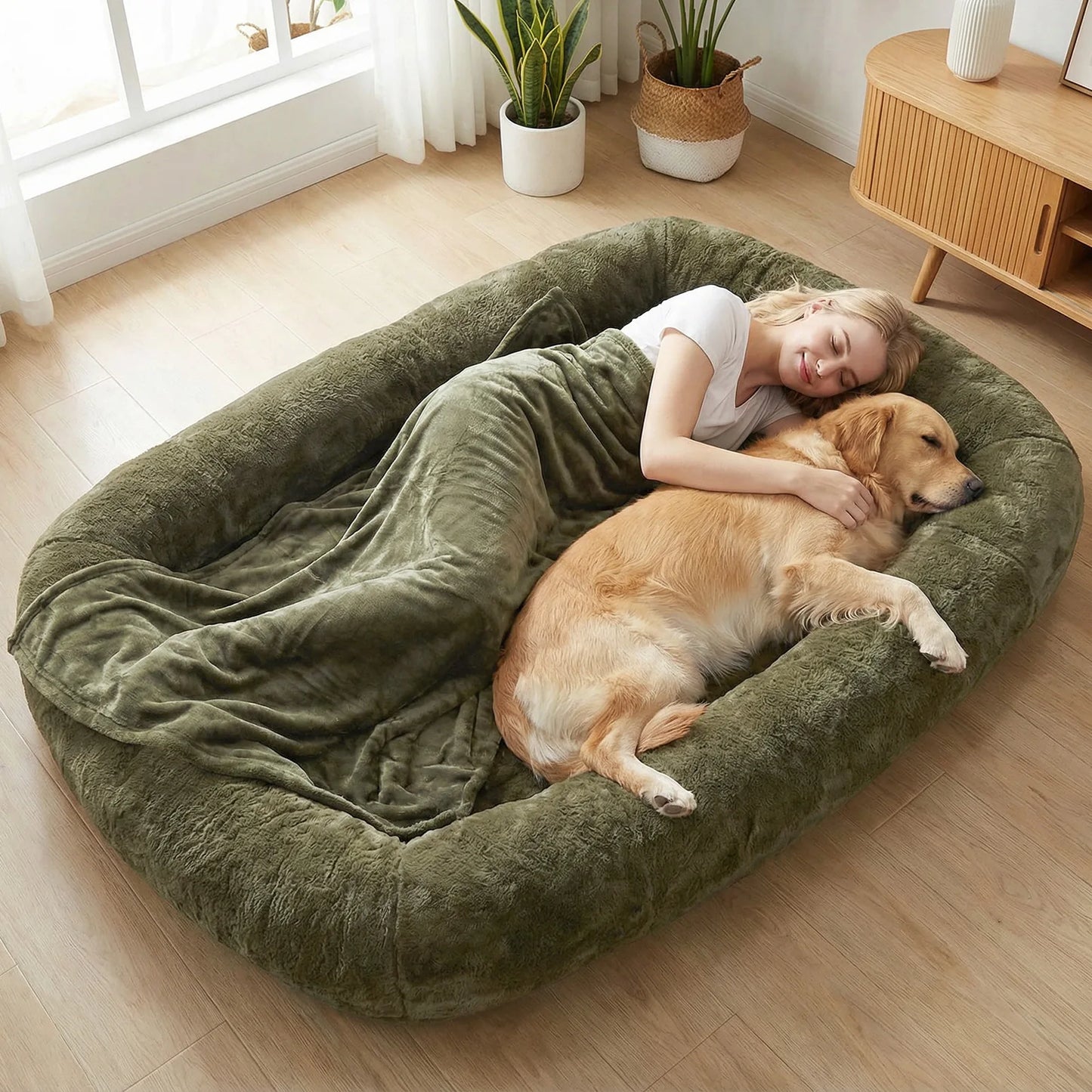 Human Dog Bed 71x47x12in Washable
