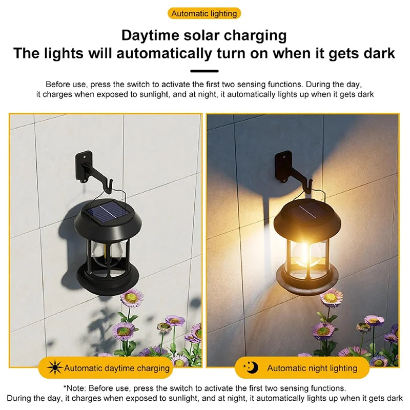 Solar Motion Sensor Lantern Rechargeable