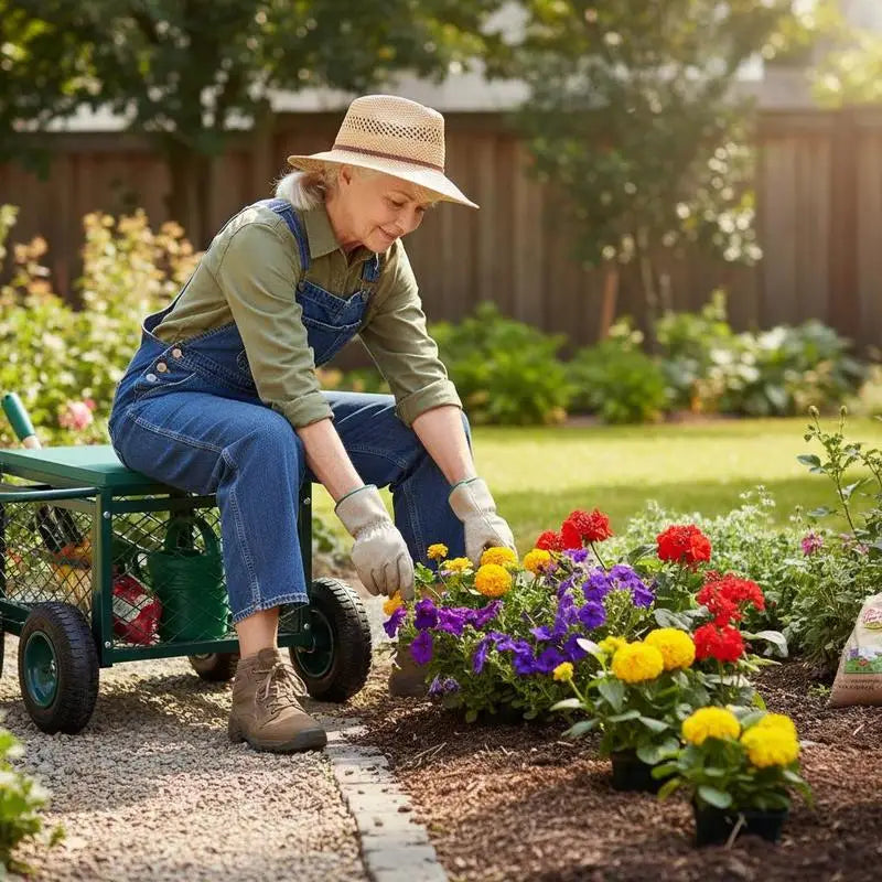 Rolling Garden Cart with Seat