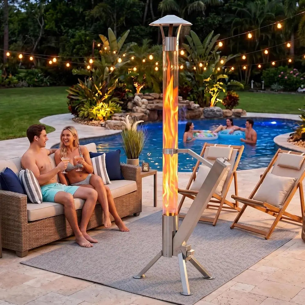 Portable Wood Pellet Stove with Heat Reflector