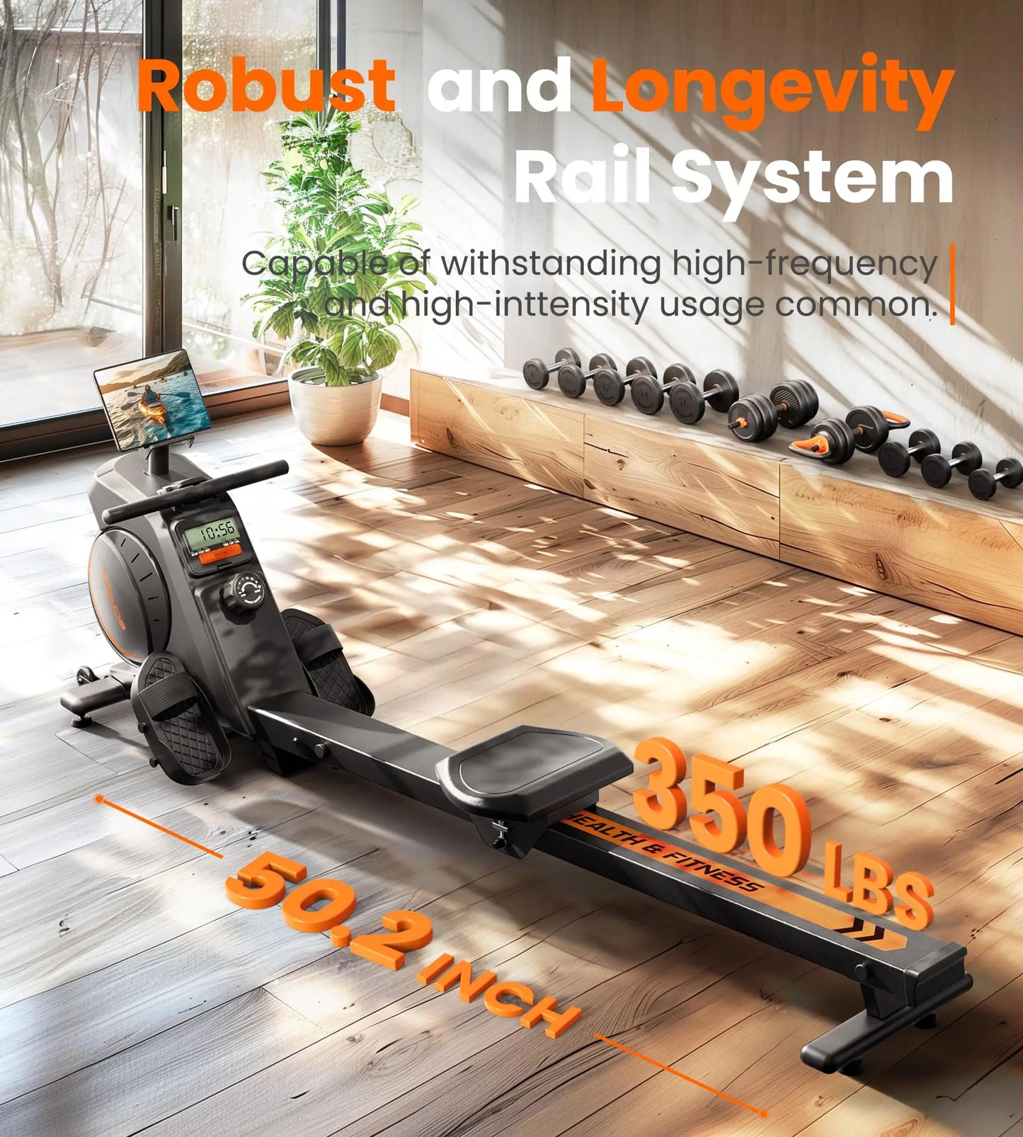 Magnetic Rowing Machine  Use with Bluetooth, App