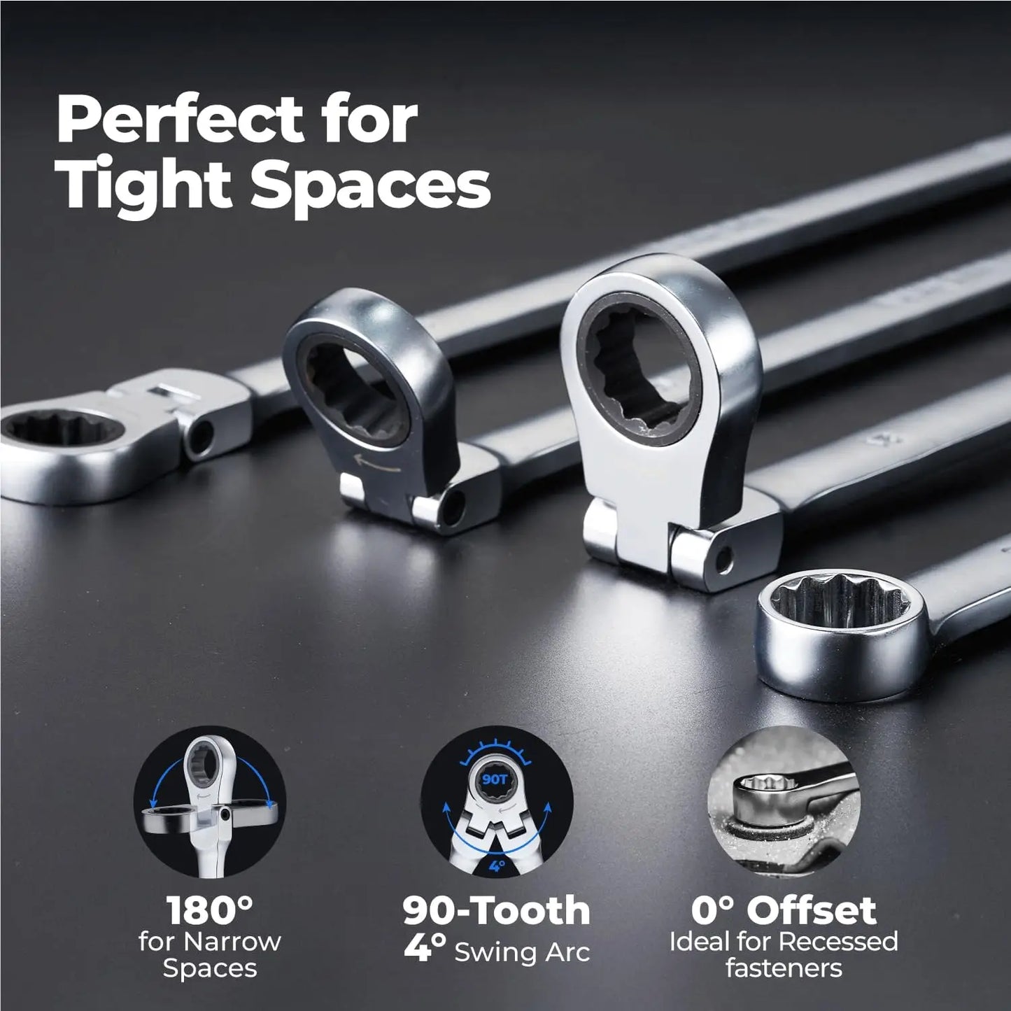 Extra Long Ratcheting Wrench Set
